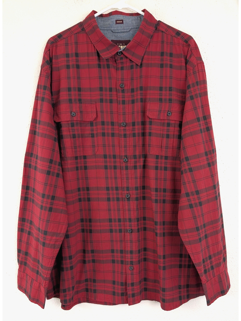 NWOT Alesbury sz XXL Shirt red & black plaid print buttons long sleeves 1876